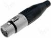 AC5FJ Вилка; XLR; "мама"; PIN:5; прямой; на провод; пайка; 8мм; луженые