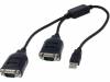 C-U/2RS232, Адаптер USB-RS-232; вилка D-Sub 9pin x2,вилка USB A, BQ CABLE (TME brand)