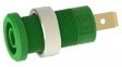 RND 350-00062 Banana Socket  diam.4mm Green 36A Faston Terminal, 4.8 x 0.8 mm