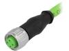 21349300477005 Вилка; M12; PIN:4; "мама"; код D-Ethernet; 0,5м; изоляция: TPU