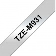 TZE-M931 Этикеточная лента 12 mm черный на серебристом