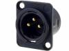 NC3MDL1-B, Гнездо; XLR; "папа"; PIN:3; фланец (2 отверстия), на панель; пайка, Neutrik