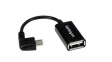 UUSBOTGRA USB OTG Cable Right Angle USB Micro-A Plug - USB-A Socket 127mm USB 2.0 Black