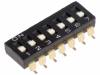 A6S-7102-H, Переключатель: DIP-SWITCH; Кол-во секций:7; ON-OFF; 0,025A/24ВDC, Omron