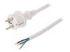 W-98394, Кабель; SCHUKO вилка,вилка CEE 7/7 (E/F),провода; 4м; белый; ПВХ, PLASTROL