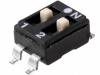 DM-02-V Переключатель: DIP-SWITCH; Кол-во секций:2; ON-OFF; 0,1A/50ВDC