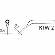 RTW 2 Tweezer Soldering Tip Pair Chisel, length 6.0 mm 0.7 mm