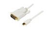 MDP2DVIMM10W Video Cable, Mini DisplayPort Plug - DVI Plug, 1920 x 1200, 3m