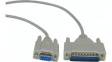 RND 765-00045 D-Sub Cable 9-Pin Female - 25-Pin Male 1.8 m Grey