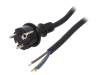 W-97277, Кабель; SCHUKO вилка,вилка CEE 7/7 (E/F),провода; 4м; черный, PLASTROL