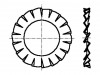1278169, Шайба; зубчатая (внешние зубцы); M20; D=33мм; h=1,4мм; DIN: 6798A, BOSSARD