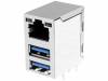 209G-CCN0 Гнездо; USB A x2 / RJ45; на плату; THT; угловой 90°; двойной