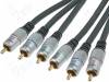TCV5250-1.8, Кабель; вилка RCA x3,с обеих сторон; 1,8м; черный, PROLINK