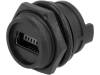 690-W05-260-044 Гнездо; USB B mini; на панель; пайка; прямой; IP67