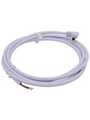 RND 205-01279, DC Connection Cable, 2.1x5.5x9.5mm Plug - Bare Ends, Angled, 2m, White, RND Connect