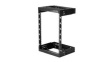 RK15WALLOA 2-Post Open Frame Rack with Adjustable Depth, 15U, Steel, 90kg, Black
