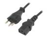 KAB-SWI-P3-1.8-BK Cable; IEC C13 female, plug Type J; 1.8m; black; PVC; 3x0,75mm2