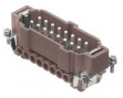 CNEM 16 RY CNE RY, 16 poles + earth, male insert, with male contacts, silver plated