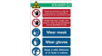 RND 605-00201 COVID-19 Reception, Safety Sign, English, 262x371mm, 1pcs