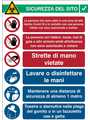 RND 605-00193, COVID-19 Reception, Safety Sign, Italian, 262x371mm, 1pcs, Brady