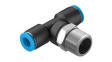 QST-3/8-8 Push-In T-Fitting, 49.4mm, Compressed Air, QS