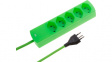 114988 Outlet strip, 5xJ (T13), fluorescent green