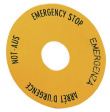 SRT1 Emergency stop sign in four languages diam. 60 mm 25 x 25 mm