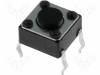 TACT-64N-F Микропереключатель; 1; SPST-NO; 0,05A/12ВDC; THT; 1,6Н; 6x6мм