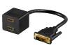 68739, Адаптер; вилка DVI-D (18+1), гнездо HDMI x2; Цвет: черный, Goobay