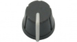 RND 210-00327 Push-on Knob, grey, 6.0x4.5 mm shaft