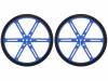 POLOLU WHEEL 90X10MM PAIR – BLUE, Колесо; Диам.вала:3мм; Ось: D-образный профиль; синий; резина, POLOLU