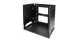 WALLSHELF8U 2-Post Open Frame Rack with Built-in Shelf, 8U, Steel, 34kg, Black