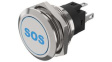 82-6151.1A24.B015 Illuminated Pushbutton 1CO, IP65/IP67, LED, Blue, Momentary Function