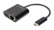 DN-3027 Network USB Adapter USB-C - USB-C/RJ45 Black