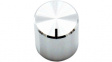 RND 210-00342 Aluminium Knob, silver, 6.4 mm shaft