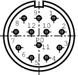 99 4627 00 12 Coupler plug, 12-pin 623 Poles=12 Male