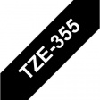 TZE-355 Этикеточная лента 24 mm белый на черном