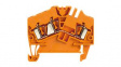 1706050000 Feed-through Terminal Block, Tension Clamp, 3 Poles, 24A, 2.5mm2, Orange