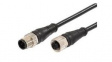 1200668820 Micro-Change (M12) Double-Ended Cordset with Knurled Hexnut 4 Poles Male to Female 22 AWG Black TPU WSOR 3m