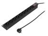 PDU9C02, Сетевой фильтр: защитный; Гнезда:9; 250ВAC; 16А; Цвет: черный; 2м, LOGILINK