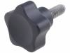 VC.692/25-SST-P-M6X16 Ручка регулятора; Диам:25мм; M6; 16мм; полиамид; H:20мм; черный