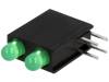 L-934GE/2GD LED; в корпусе; Кол-во диод:2; 3мм; THT; зеленый; 10-25мкд; 40°