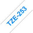 TZE-253 Label Tape 24 mm Blue on White 8 m