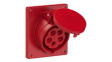 415-6f9 CEE Socket 5P 4mm² 16A IP44 400V Red