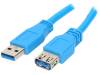 CU0054 Кабель; USB 3.0; гнездо USB A, вилка USB A; никелированные; 1м