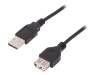 AK-300200-030-S Кабель; USB 2.0; гнездо USB A, вилка USB A; никелированные; 3м