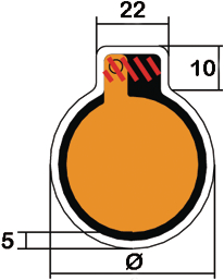 ZPZ-30-1018, Heating foil diam. 50 mm, Conflux