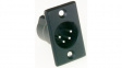 AC4MPNZB-AU XLR, Receptacle 4 AC Soldering Cups Black