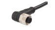 1200652264 Micro-Change (M12) Single-Ended Cordset with Knurled Hexnut 4 Poles Female (90°) to Pigtail 22 AWG Black TPU WSOR 2m
