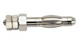 72918 Banana Plug with Threaded Stud, 3.8mm, Metal, 36A, 30/60VAC/VDC, Nickel-Plated